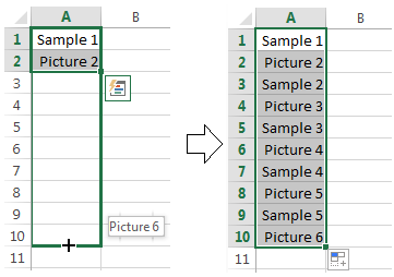 How to automatically fill cells in excel